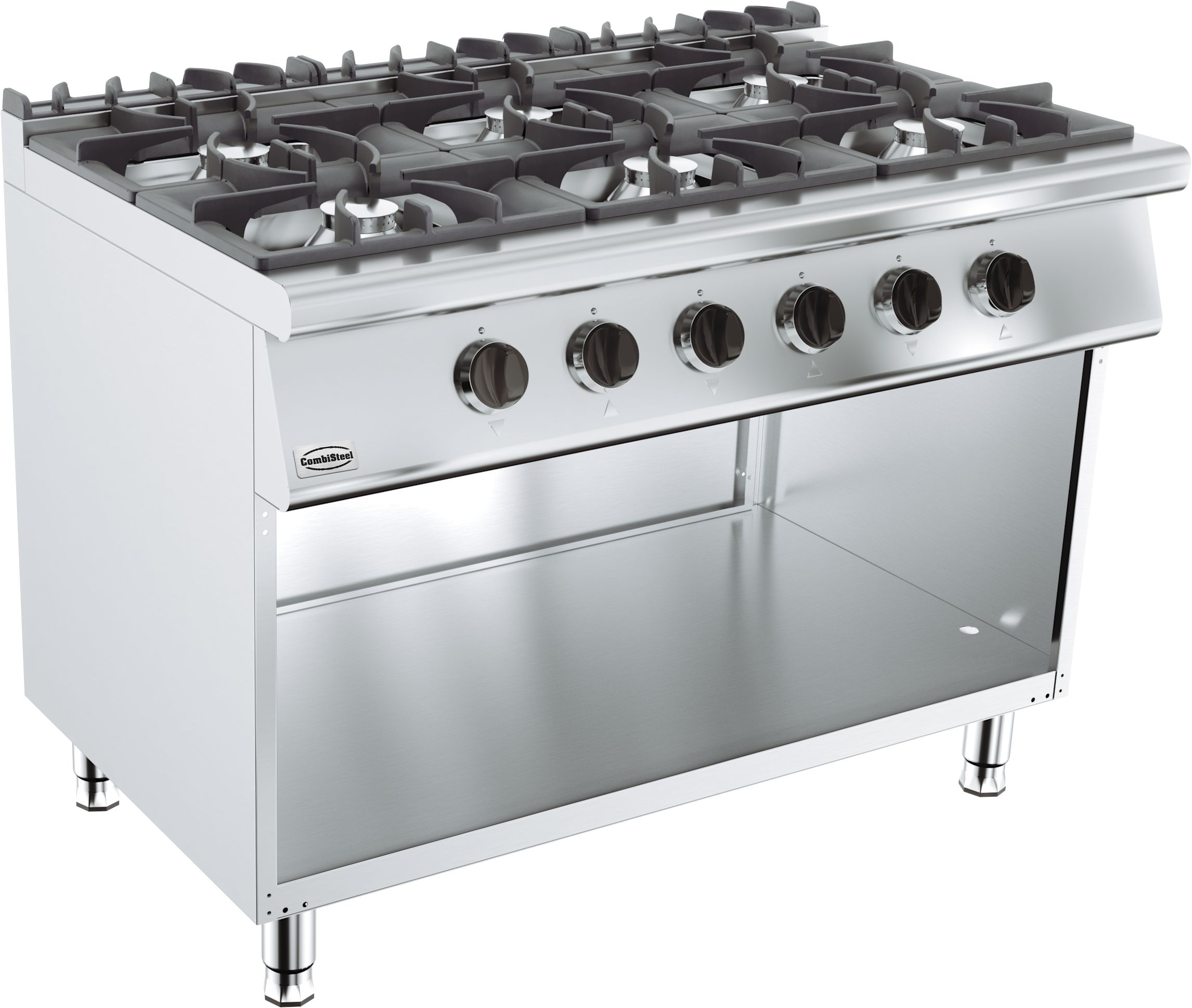 Fornuis Gas 6 Branders - Combisteel