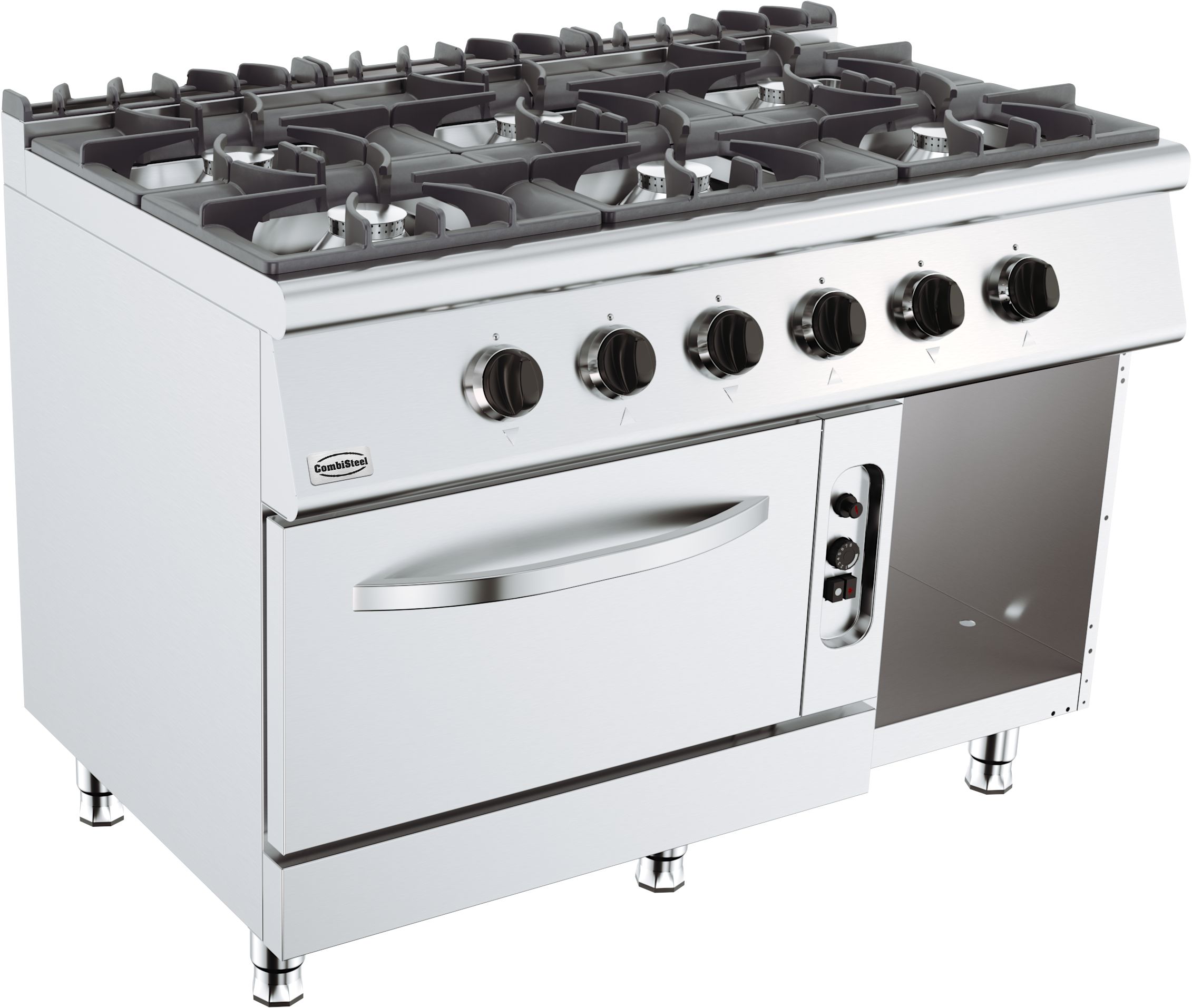 Fornuis Gas 6 Branders Met Oven Gas - Combisteel