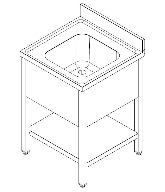 700 Spoelunit Met Demonteerbaar Schap 1 Midden 700 - Combisteel — miniature 2