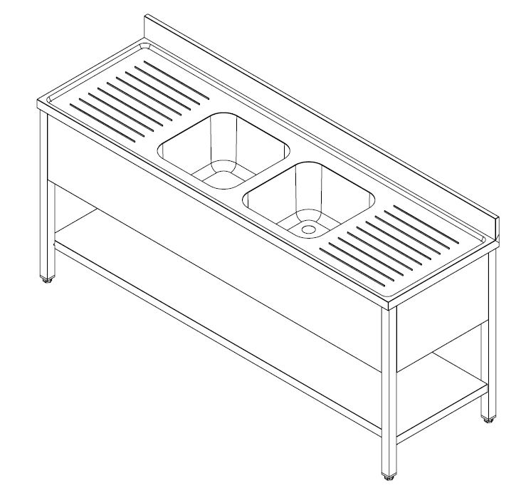 700 Spoelunit Met Demonteerbaar Schap 2 Midden 2000 - Combisteel — miniature 2