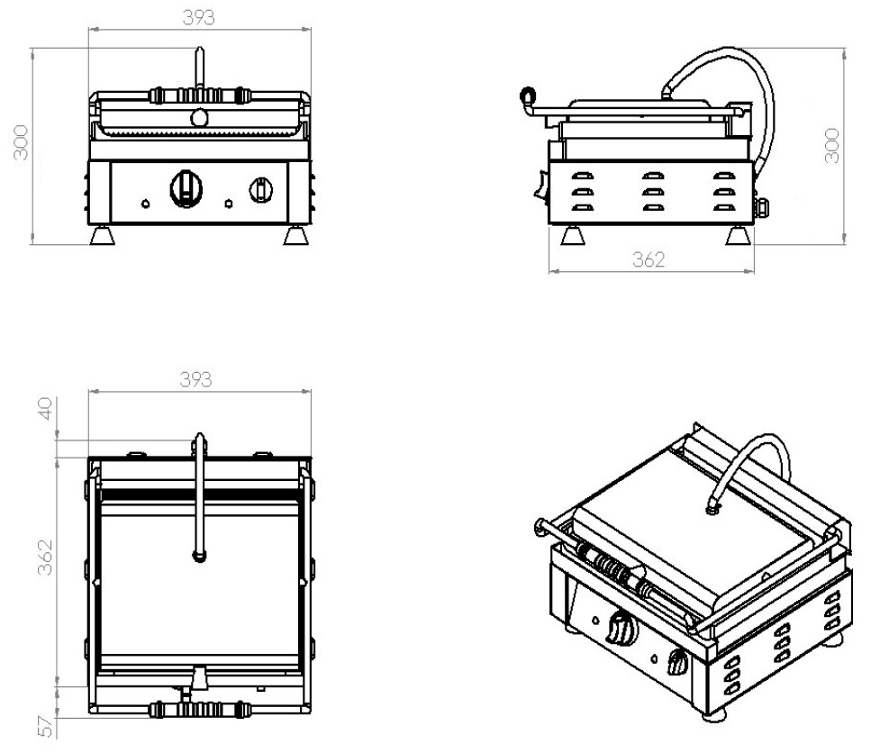 Panini-Grillplaat Met Groeven - Combisteel — miniature 2