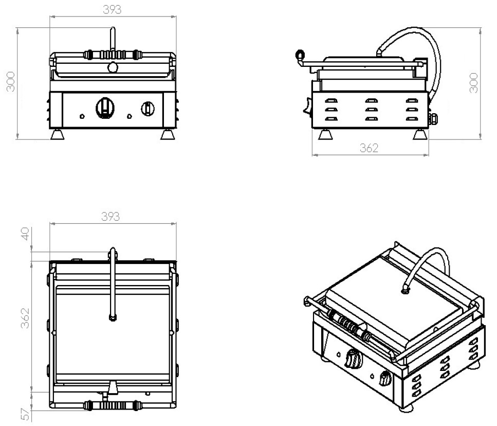 Panini-Grillplaat (glad) - Combisteel — miniature 2