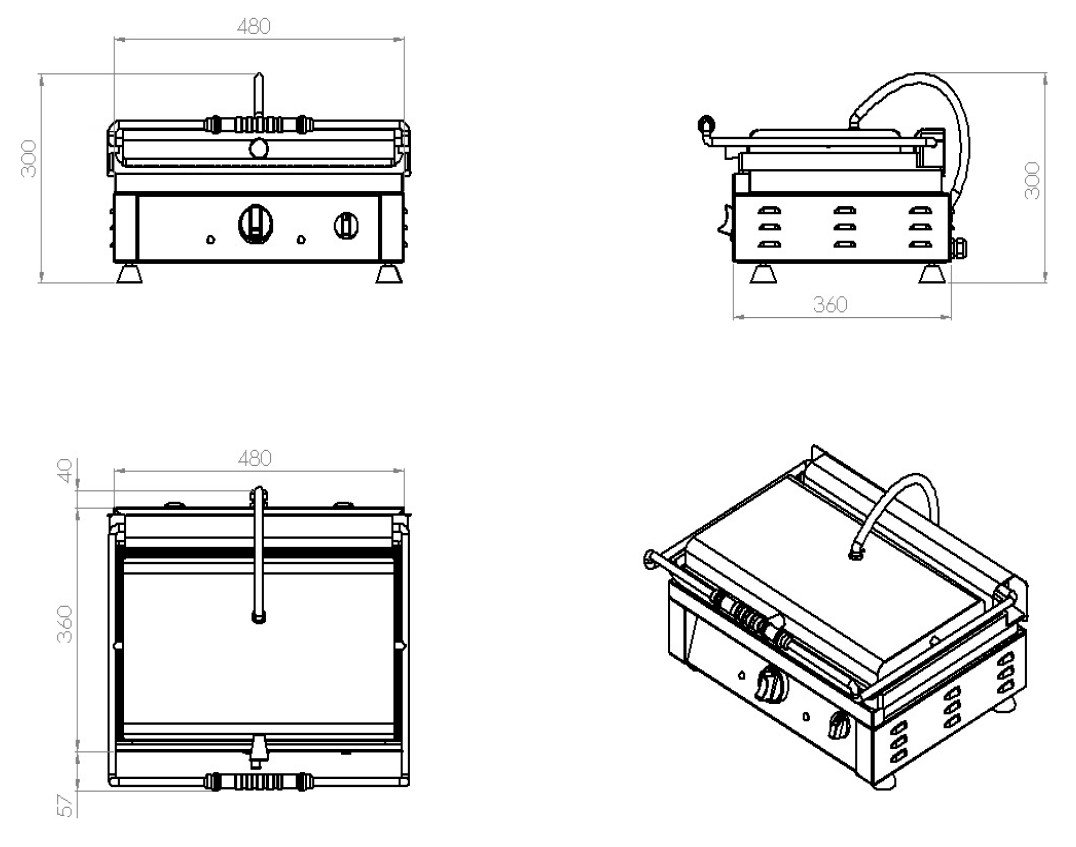 Panini-Contactrooster Met Groeven - Combisteel — miniature 2