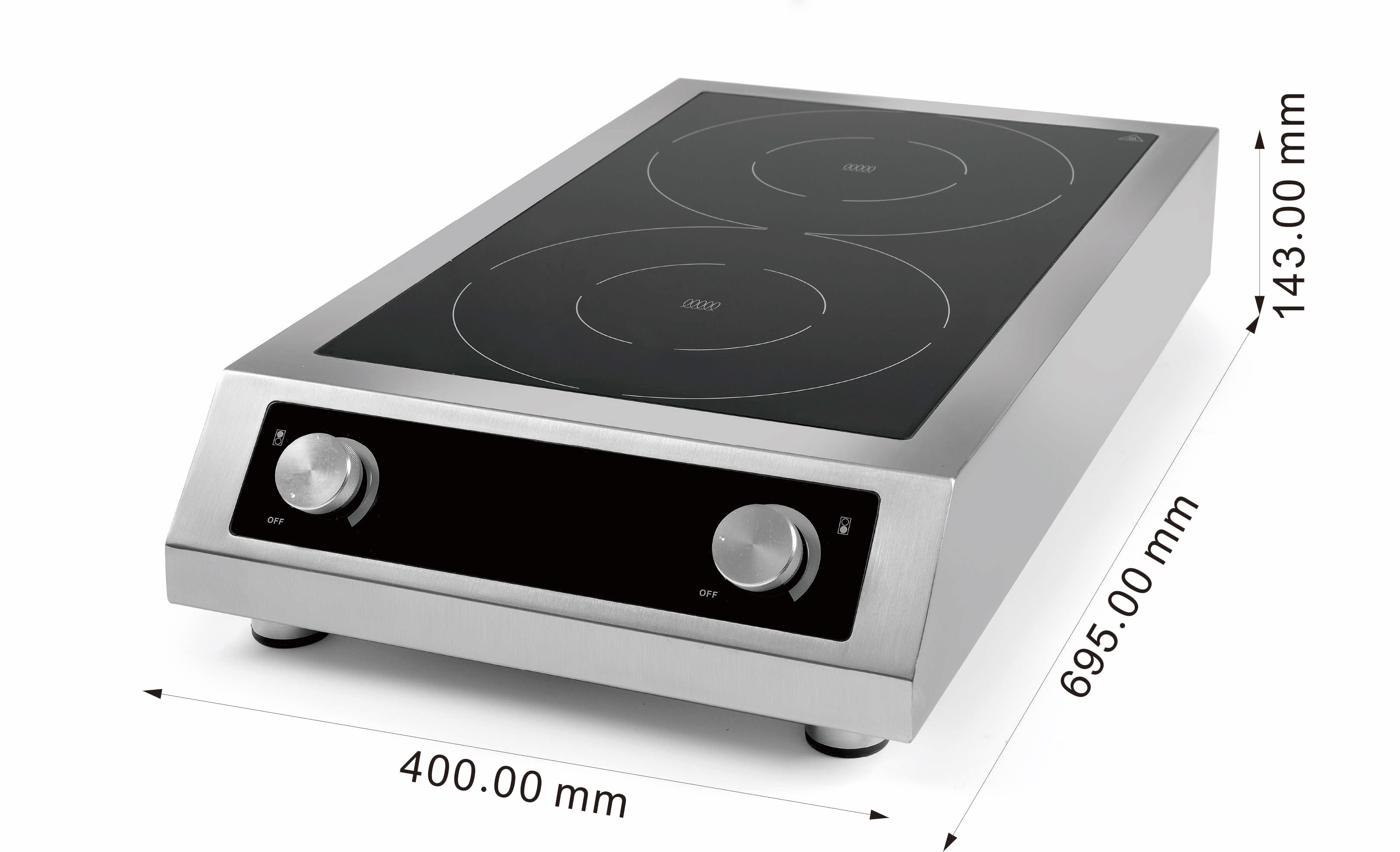 Inductiekookplaat Tafelmodel 2 Zones Uitsluitend Voor Inductiepannen 7 KW - Combisteel — miniature 8