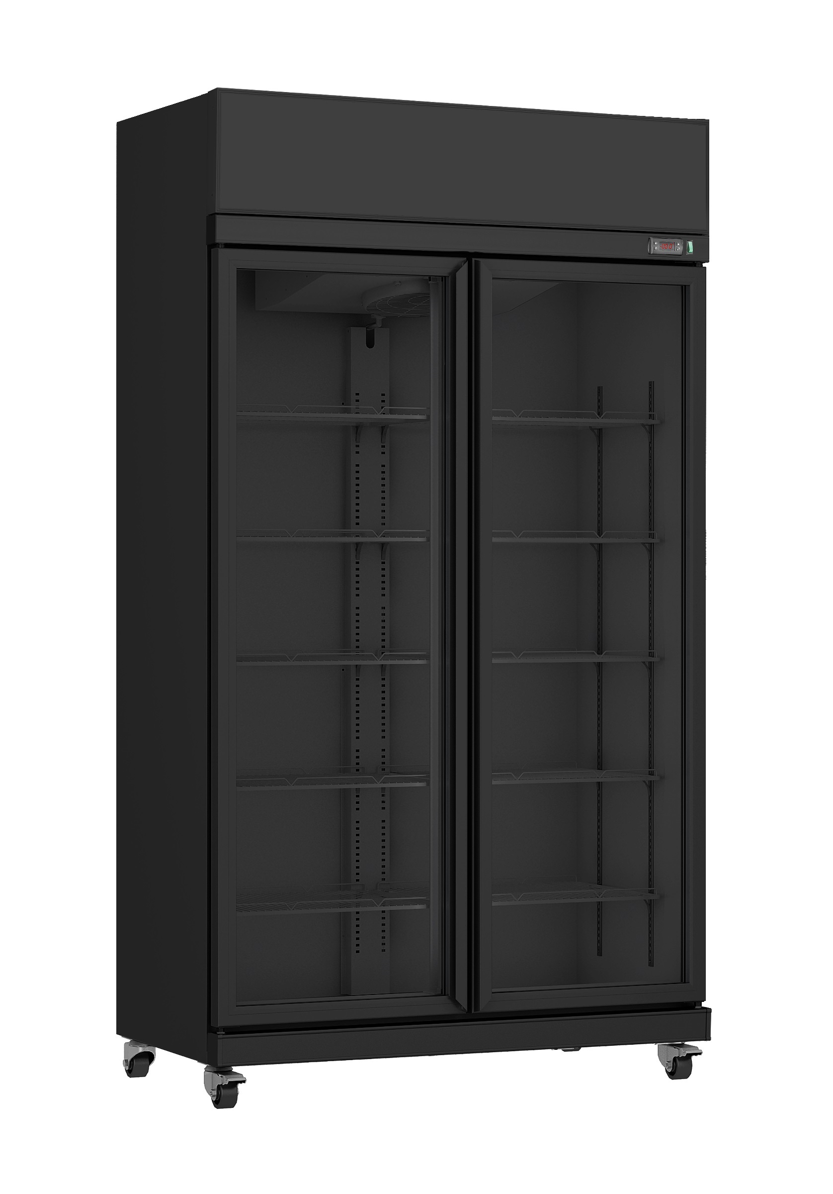 Koelkast 2-deurs Zwart Glas IRM-770 Bl 580 L - Combisteel
