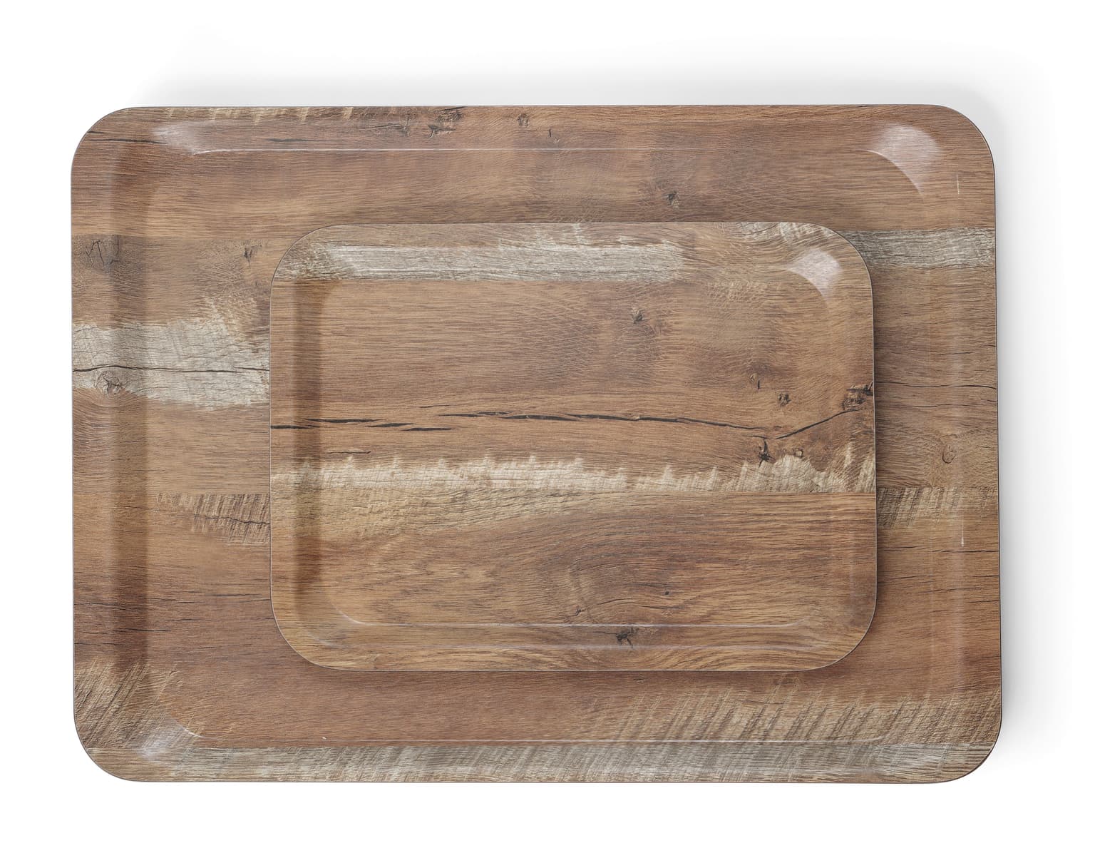 Plateau de service en mélamine avec imprimé bois — Bois · 240x340