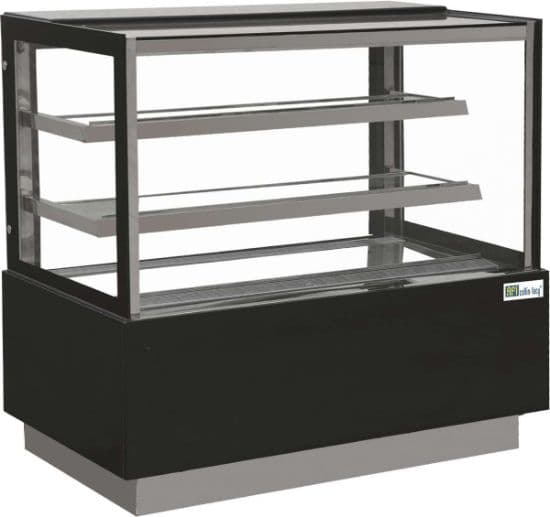 Vitrine Pâtisserie - Vitrage Droit - 2 Étagères - 280 L (Eden40)