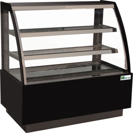 Vitrine Pâtisserie - Vitrage Bombé - 2 Étagères - 395 L (Oasis60)