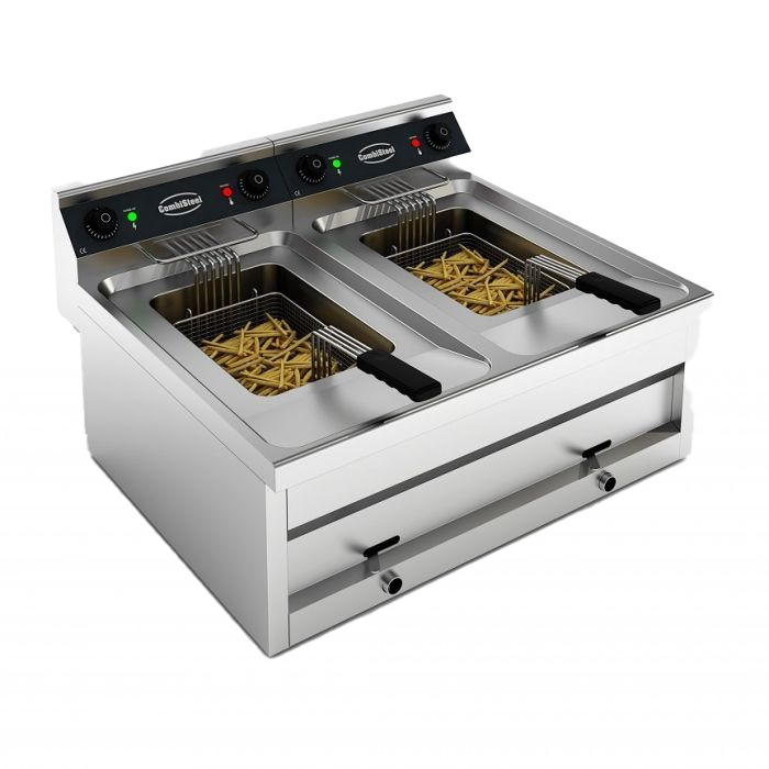 Elektrische Tafelmodel Friteuse 2×12 L 2×9 KW - Combisteel — visuel 1