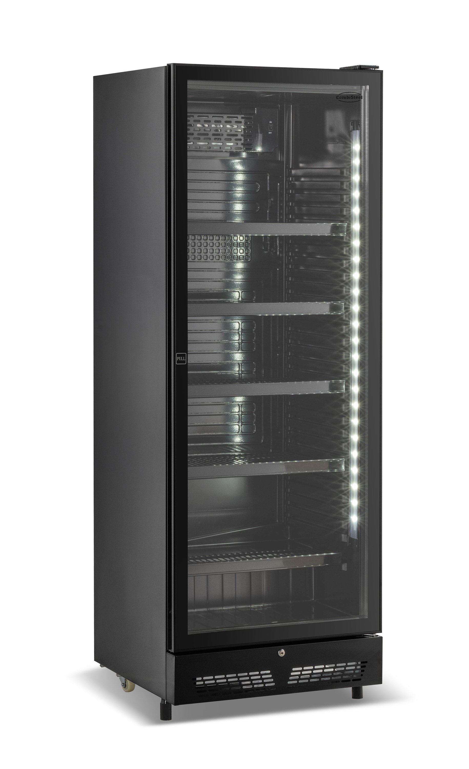 Koelkast 1 Deur Zwart Glas Sve-450 Bl - Combisteel — visuel 1