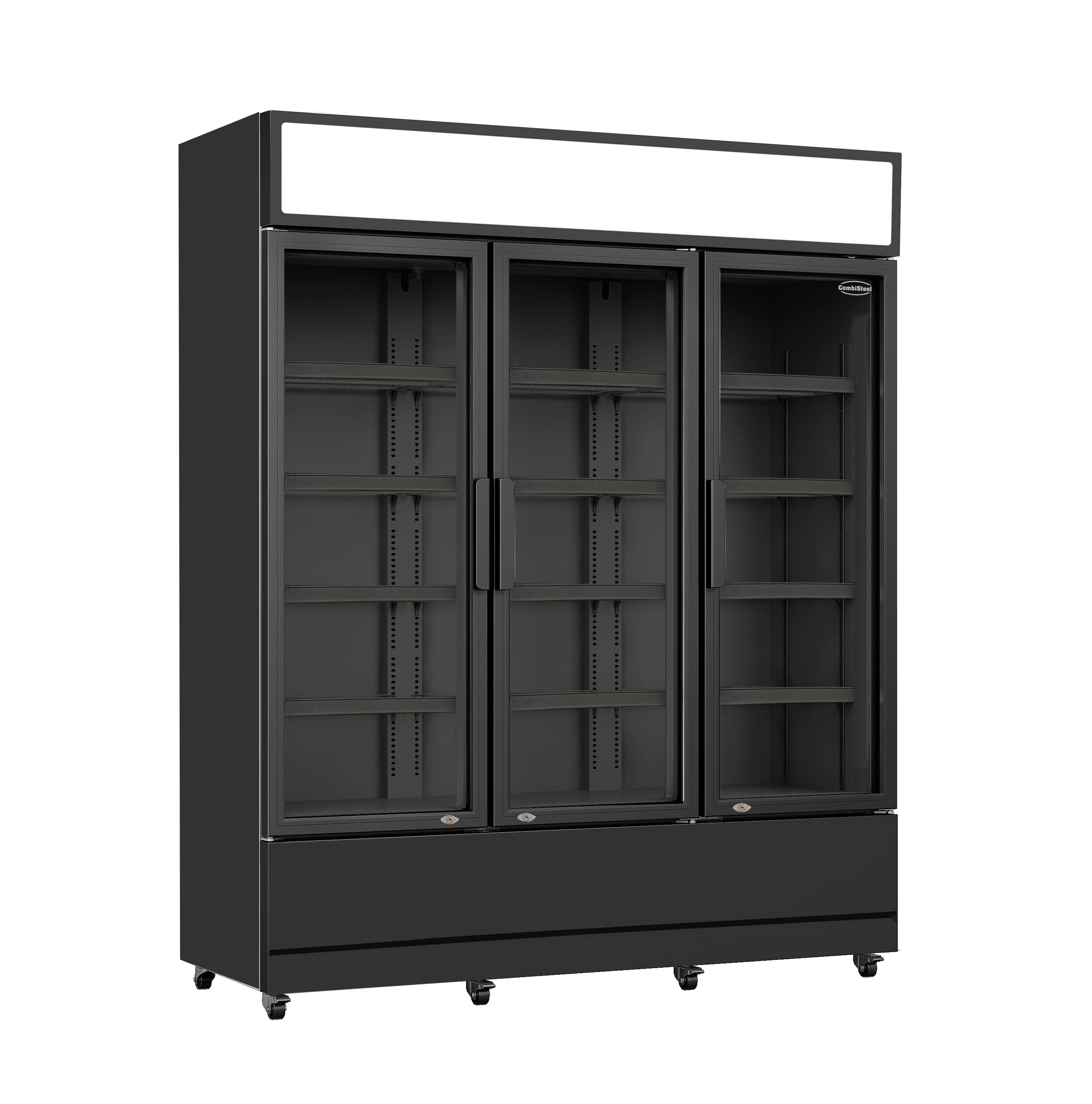 Koelkast 3 Glazen Deuren Zwart FCU-1200 Bl - Combisteel — visuel 1